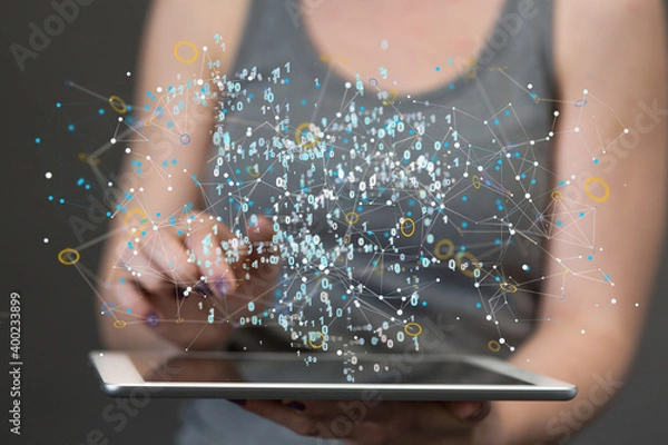 Fototapeta cloud Digital Network and data concept.