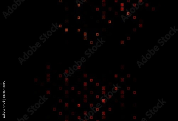 Obraz Dark Red vector background with rectangles, circles.