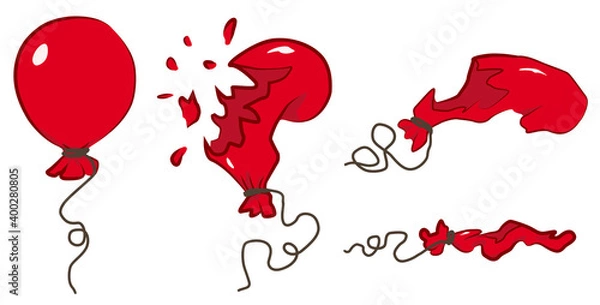 Obraz Balloon Popping Steps Design Element