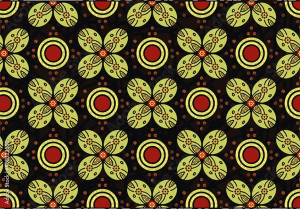 Fototapeta Indonesian batik motifs with very distinctive plant patterns