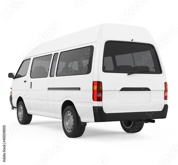 Obraz White Minibus Isolated