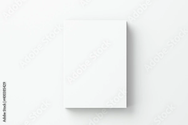 Fototapeta Blank white A4 book on with floor for mockup