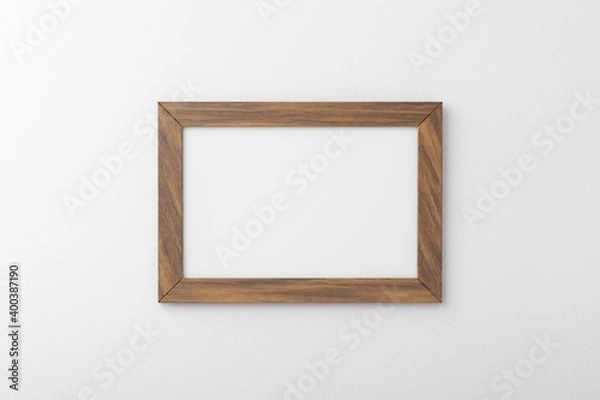 Fototapeta Wooden Blank A4 frame isolated on white for mockup
