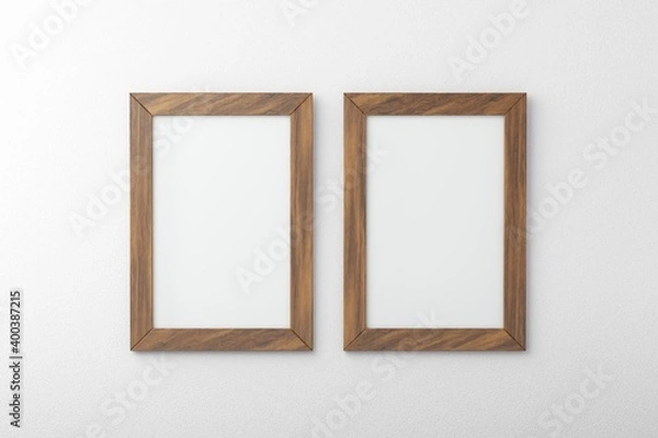 Fototapeta Wooden Blank A4 frame isolated on white for mockup