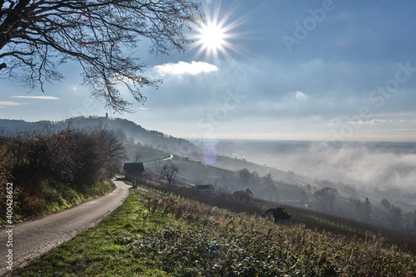Obraz Nebellandschaften an der Bergstraße.