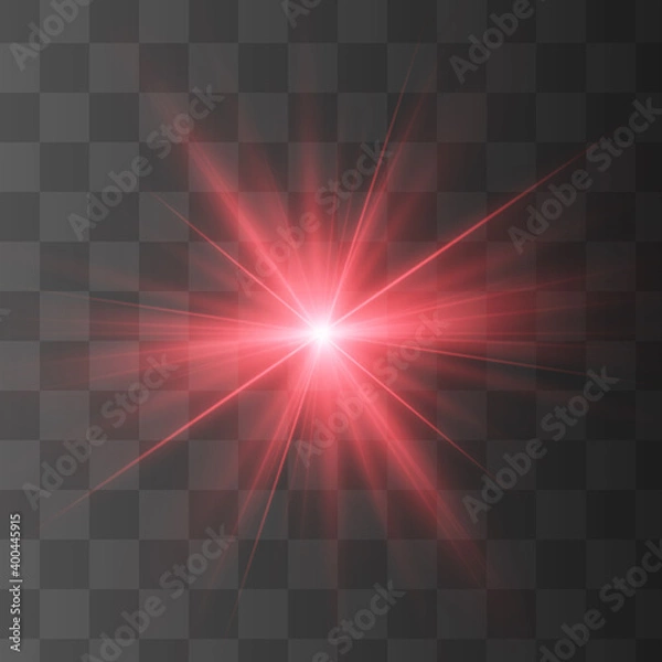 Obraz Glow isolated red light effect, lens flare
