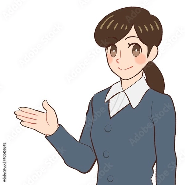 Fototapeta 案内する女性のイラスト