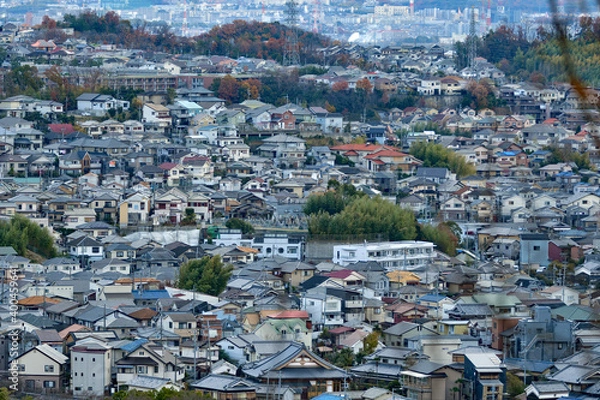 Fototapeta 高槻市南平台丘陵地帯の住宅街