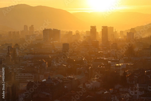 Obraz Sarajevo city at sunset