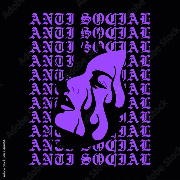 Obraz women face with slogan Vector design for t-shirt graphics, banner, fashion prints, slogan tees, stickers, flyer, posters and other creative uses