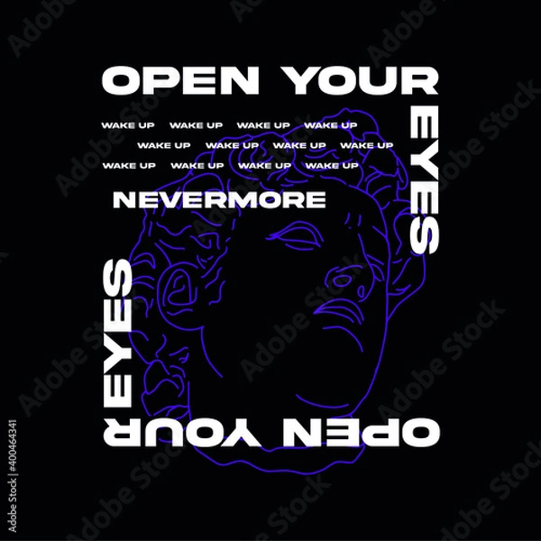 Fototapeta Bust with slogan Vector design for t-shirt graphics, banner, fashion prints, slogan tees, stickers, cards,flyer, posters and other creative uses