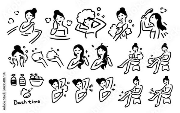 Obraz お風呂のシンプルなイラスト