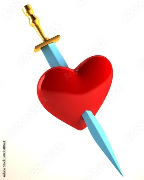 Obraz The heart pierced with a knife