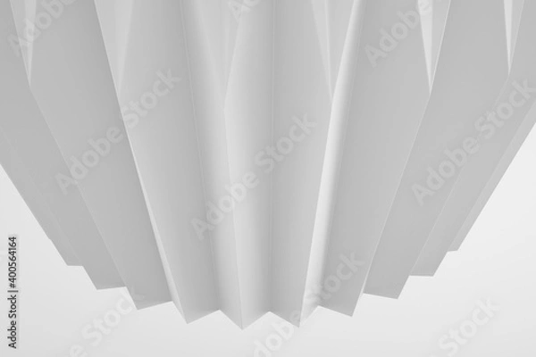 Fototapeta Geometrical shapes background. Black and white minimalist tech wall. Abstract 3D backdrop.