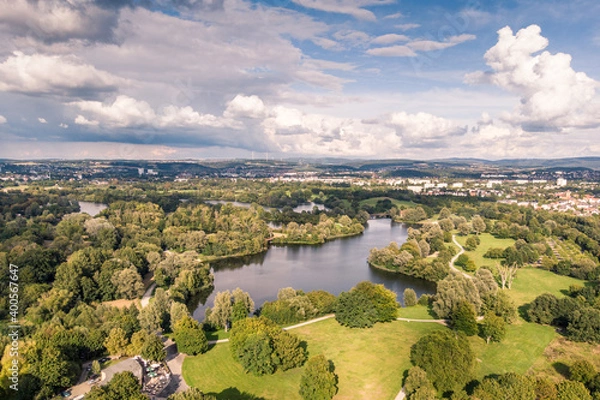 Fototapeta Luftaufnahmen über Kassel- Buga See