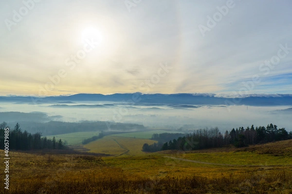 Fototapeta jelenia góra smog chmury łysa góra