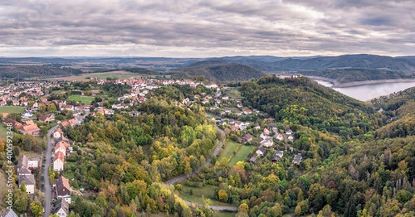 Obraz Luftbild von Waldeck am Edersee