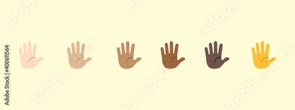 Fototapeta Raising hand emoji gesture vector isolated icon illustration. Open hand gesture icon