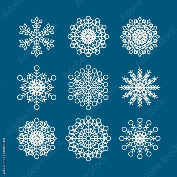 Fototapeta Snowflakes set