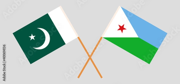 Obraz Crossed flags of Pakistan and Djibouti