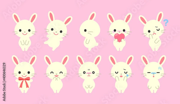 Obraz うさぎイラスト素材 : Rabbit illustration material