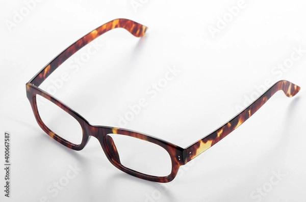 Obraz A close-up picture of a hawksbill turtle glasses frame on a white background