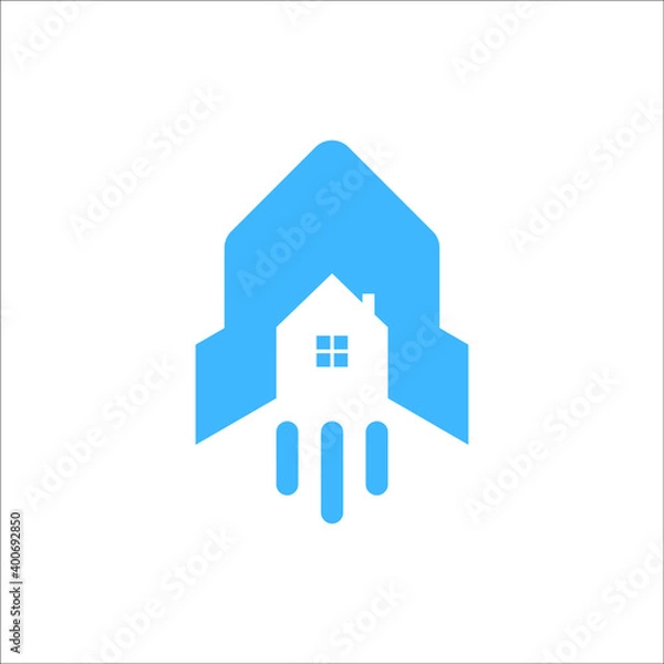 Fototapeta rocket home logo