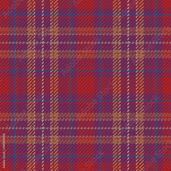 Fototapeta Seamless pattern of scottish tartan plaid. Repeatable background with check fabric texture. Vector backdrop striped textile print.