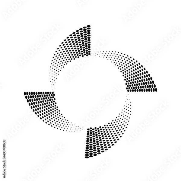 Fototapeta Halftone dots in circle form. round logo . vector dotted frame . design element