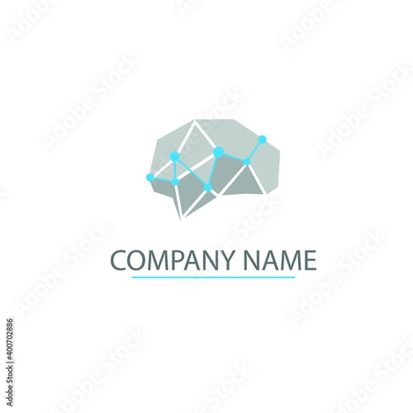 Fototapeta Creative Brain Concept Logo Design, vector logo