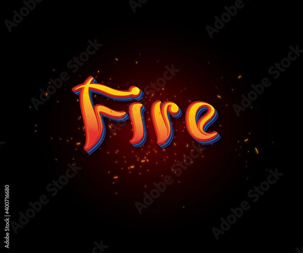 Obraz Text Effect Editable, Fire Style