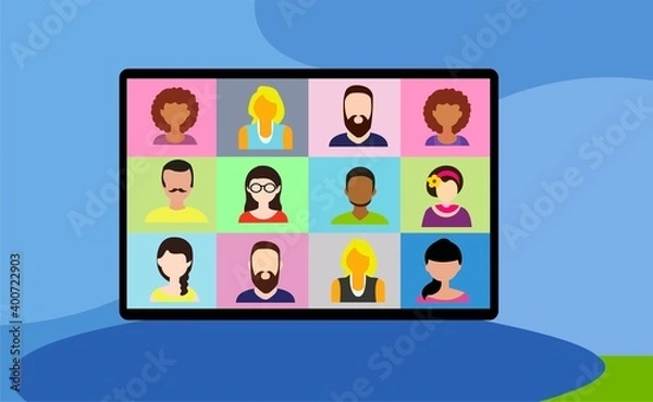 Obraz Vector of various avatars of male and female on screen