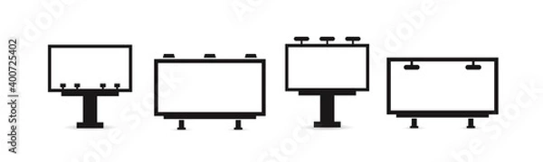 Fototapeta Set of billboard advertising, marketing vector icon set