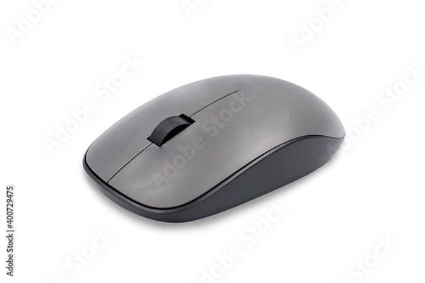 Fototapeta mouse black color isolated on white background