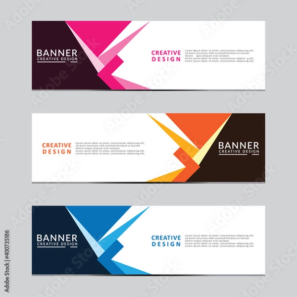 Fototapeta Vector abstract geometric design banner web template. Modern design. Vector illustration