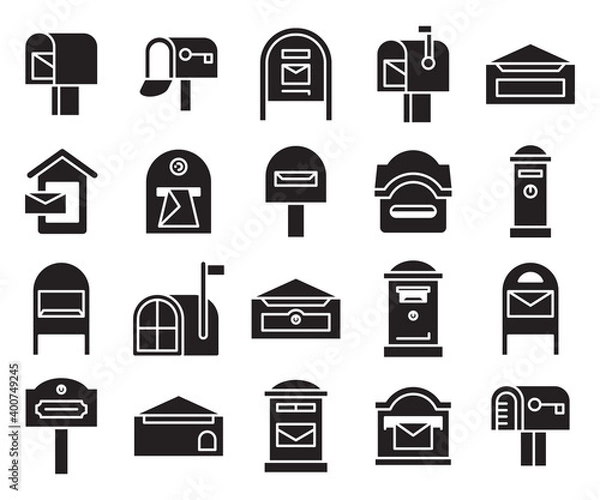 Fototapeta mailbox and postbox icons set vector