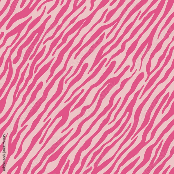 Fototapeta Zebra seamless pattern. Striped background of pink colors. Design for printing, Wallpaper, fabric, textiles, banner.