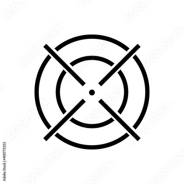 Fototapeta Aim outline icon isolated. Symbol, logo illustration for mobile concept, web design and games.