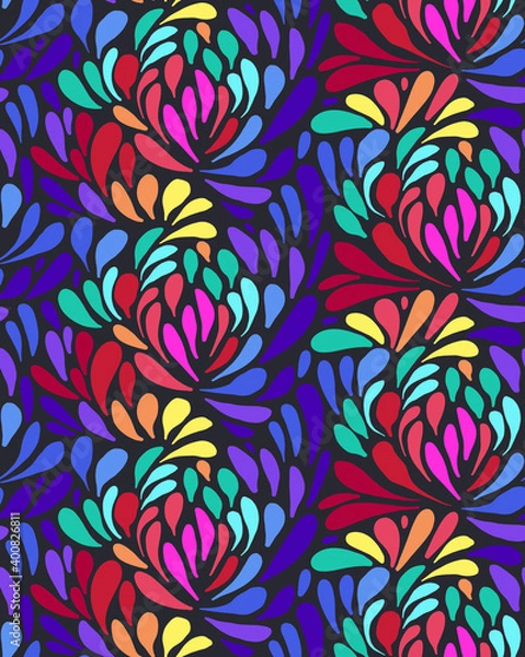 Fototapeta African Ankara Wax Print: vibrant color seamless pattern 