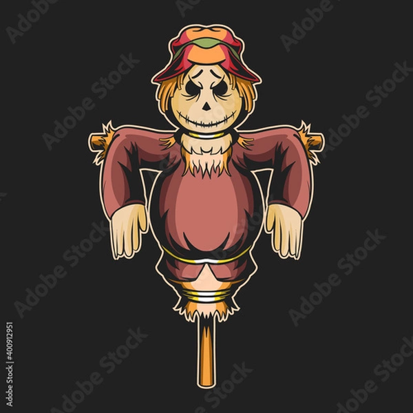 Obraz scarecrow vector illustration design isolated on dark background