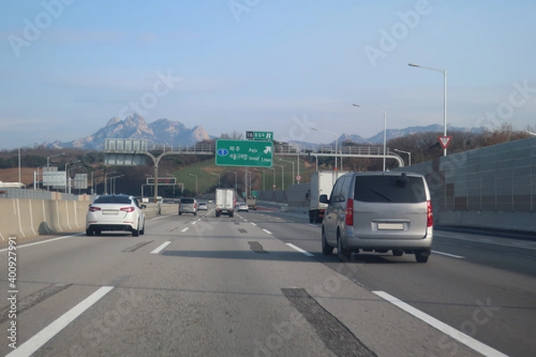 Obraz 북한산 풍경과 외곽순환도로