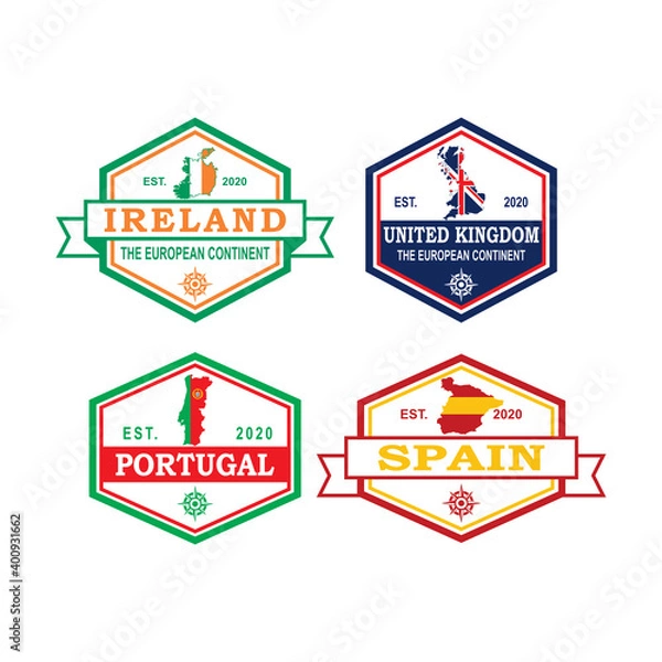 Fototapeta Europe Country Map Vector , Europe Map Logo