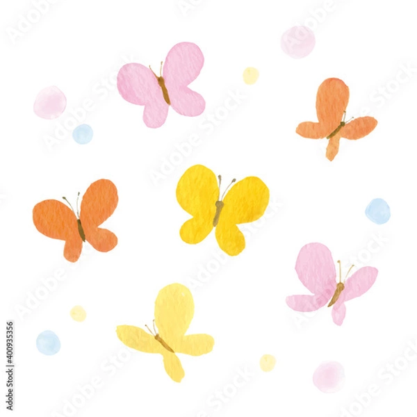 Fototapeta 蝶々の水彩ベクターイラスト