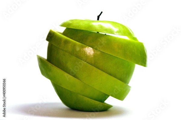 Obraz green apple on white background