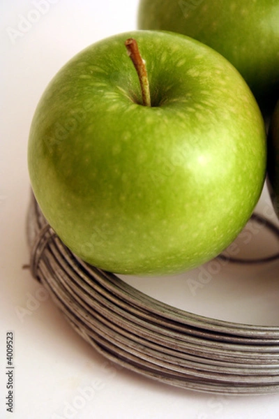 Obraz Apple on wire, green apple