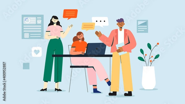 Fototapeta People who are working in the office