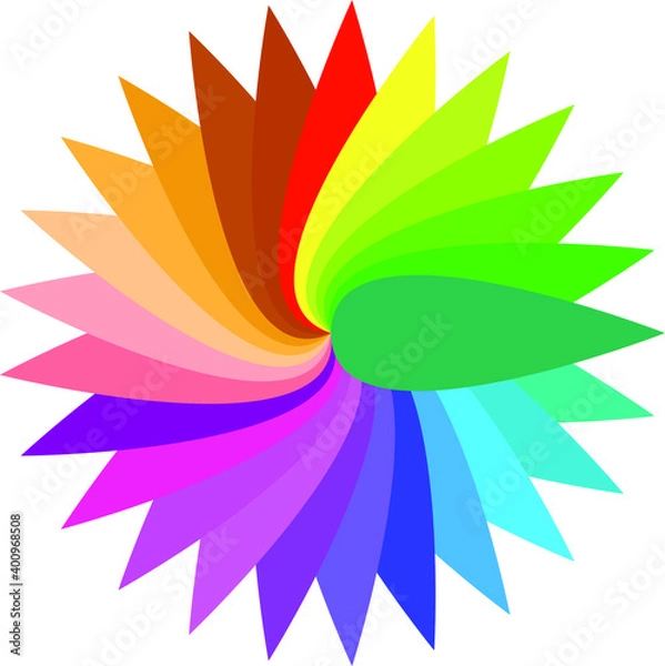 Fototapeta Mandala with the colors of the rainbow. Abstract geometry with varied vivid colors. Background mandala