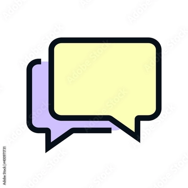 Obraz Message Icon, Chat Bubble Editable stroke. Communication linear icon. The symbol can denote Dialogue, speak. Vector illustration Isolated