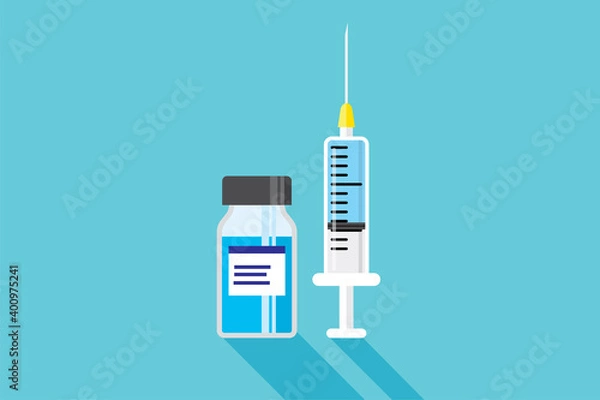 Obraz ワクチン注射器、ウイルス感染予防 Vaccine injection,  virus protection