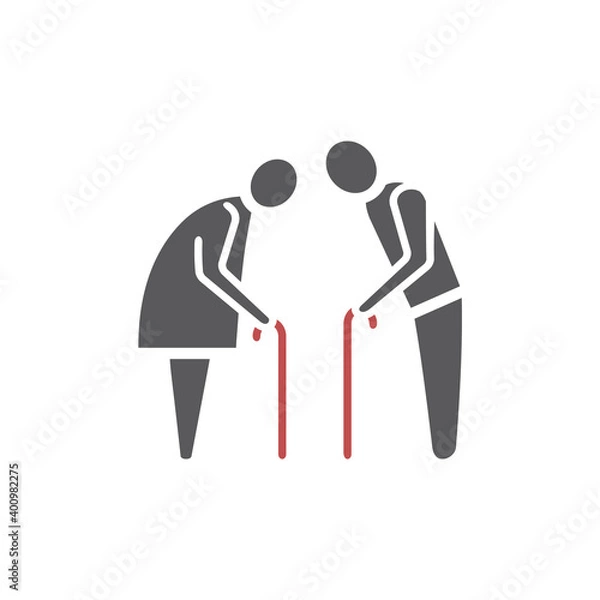 Fototapeta Elder People flat icon. Vector sign for web graphic.